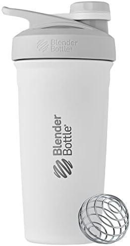 BlenderBottle Sport Twist Insulated Stainless Steel Shaker Bottle with Wire Whisk, 24-Ounce, White – Protein Shakes & Hydration for Athletes & Fitness Enthusiasts, Easy Mixing, Keeps Drinks Cold, Twist Cap