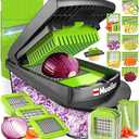 Mueller Pro-Series 10-in-1, 8 Blade Vegetable Chopper, Onion Mincer, Cutter, Dicer, Egg Slicer with Container, French Fry Cutter Potato Slicer, Home Essentials, Salad Chopper