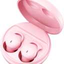 Hulaed Invisible Sleep Headphones,Sleep Earbuds for Side Sleepers,Comfortable Noise Blocking Sleep Earphones,Bluetooth 5.3 Wireless Open Ear Headphones for Sleeping,Driving,Cycling - Pink A6