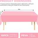 2 x 10 Pack Premium Disposable Plastic Tablecloth 54" X 108" Rectangle Table Cover for Birthdays Weddings Christmas Anniversary Buffet Table (Pink)