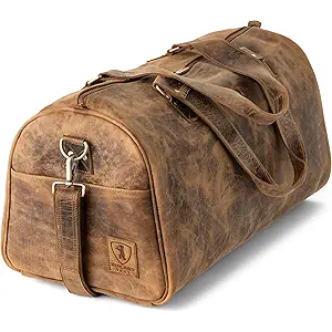 Berliner Bags Vintage Genuine Leather Duffle Bag Oslo for Travel or the Gym, Weekender, Travel Bag, Overnight Bag for Men and Women - Brown