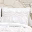 Lush Decor Kemmy Quilt Set, 3 Piece Set Full/Queen, White - Ruffled Bedding Set - Queen Size Quilt Full - White Bedding - Coquette Decor