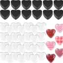 Weewooday 72 Pieces Heart Glass Craft Magnets Round Fridge Ceramic Ferrite Magnet with Adhesive Backing and Transparent DIY Clear Glass Gems Cabochons for DIY Fridge Refrigerator Pendants (1.3'')