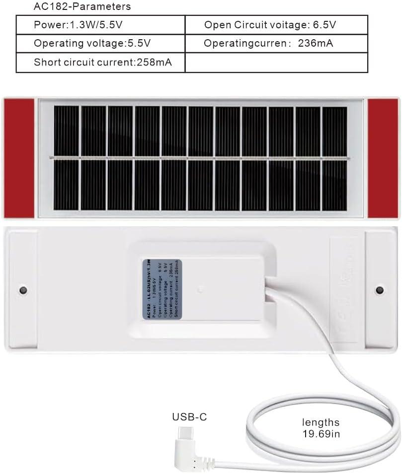 1pcs Solar Panel 1.3W5.5V, Suitable for Electric Blinds Smart Blinds, USB-C Plug Mobile Solar Power Generation, Installed on Window Solar Power Panel
