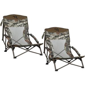 TR Low Camping Chair,Low Lawn Chairs for Concerts Lightweight Heavy Duty,Low Chair with Carry Bag for Outdoor Camping Travel Turkey Hunting (Camo1-2pack)