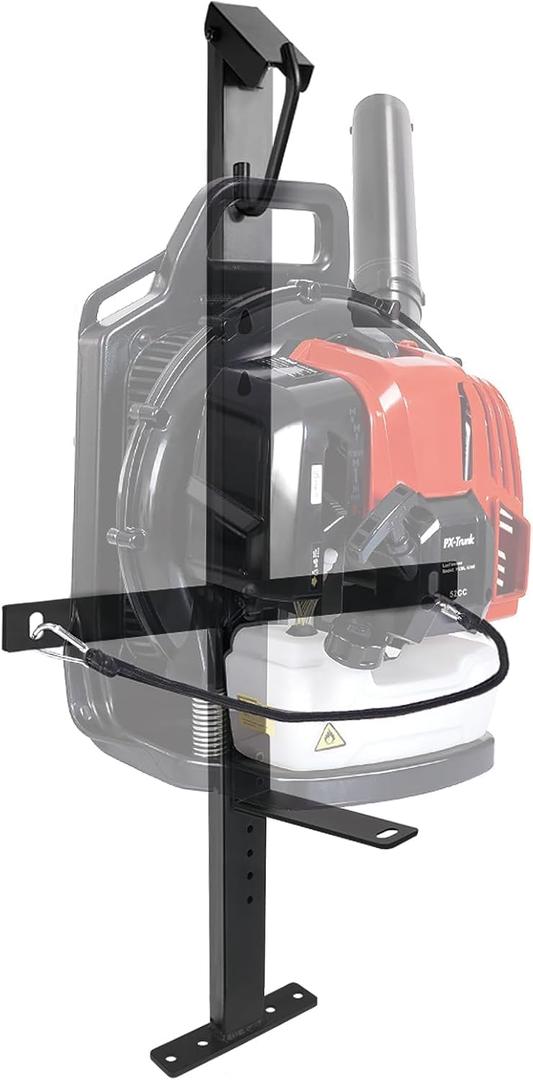 Backpack Blower Rack for Trailer, Heavy-Duty Universal Storage Holder with Adjustable Holding Base Fit 22" to 26" Blowers for Landscaping Trailer Truck, Black, Pack of 1