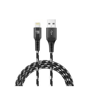 LAX Apple MFi Certified Braided Nylon Lightning Cable Compatible with iPhone, iPad, and iPod  4Feet Black