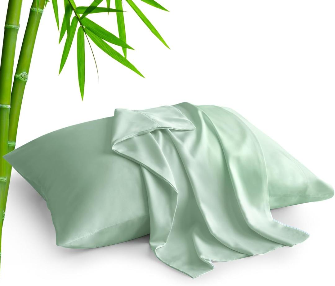 BEDELITE Standard Pillow Cases Set of 2, Rayon Derived from Bamboo, Cooling Pillow Cases for Hot Sleepers & Night Sweats, Breathable Silky Soft Envelope Pillowcases 52/140 cm