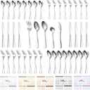 Kyraton Silverware Set 45 Pieces Service for 8, Stainless Steel Flatware Sets Cutlery Set, Spoons and Forks Silverware Dishwasher Safe, First Apartment Must Haves Utensils Set