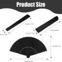 ROBOHOOK Hand Fan Foldable,3pcs Large Hand Fans for Dance,Folding Hand for Men/Women Wedding Party Gifts Performance Dance Home Decoration (Black)
