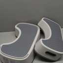 MR.SIGA Toilet Stool Squat Adult, Bathroom Stool Heavy Duty, Anti Slip Toilet Step for Bathroom, Toddler Step Stool for Kids, Off-White & Dark Gray