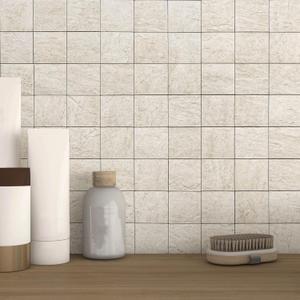 BeNice Kitchen Peel and Stick Tile Backsplash Bathroom Self Adhesive Stone Mosaic Thick Wall Stickers 12"x12"(Beige,10 Sheets)