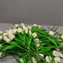 Janinka 100pcs Artificial Tulip Flowers Fake PU Tulips Faux Latex Bouquet Flower Centerpieces Arrangement Floral for Mother Day Wedding Spring Decorations (Milk White)