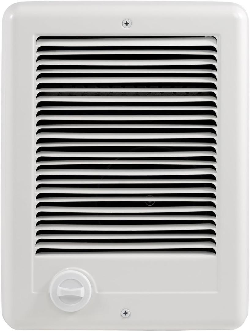 Electric Wall Heater CSC152TW Complete Unit with Adjustable Thermostat, Wall Mounted Electric Heater for Indoor Use, Fast Heating, 5120/3840 BTU, 240/208 Volt, 1500/1125 Watt, White