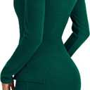LYANER Women's Square Neck Long Sleeve Ribbed Knit Party Bodycon Mini Dress with Pockets (Green, XL)