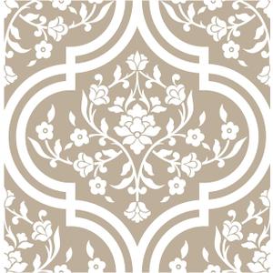 HAOKHOME Damask Wallpaper Peel and Stick Floral Wall Paper Vintage Removable for Kitchen Mushroom/White Contact Paper 17.3in x 9.8ft