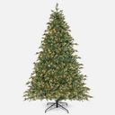 8 Feet Christmas Tree with Warm White LED Lights and Pine Cones