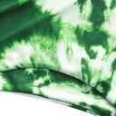 ZAFUL Women's High Waisted Swimsuit Scoop Neck Textured Floral Bikini Set 2 Piece Bathing Suit (Green, XL)