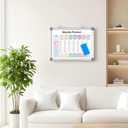 Weekly Hourly Planner Dry Erase Whiteboard with Silver Aluminium Frame for Wall -12" x 16"Hanging Removable Daily Weekly Weekly Planner and Hourly Schedule Checklist