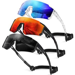 3 Pack Kids Polarized Sunglasses - Youth Baseball Sunglasses for Boys Girls Age 3-12 Sports UV Protection Goggles