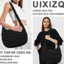 Quilted Puffer Tote Bag Purse Puffy Crossbody Shoulder Bag,Lightweight Nylon Hobo Bag Puffer Carryall Bag for Women Girl