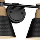 FEMILA Black Bathroom Light Fixtures, 2-Light Bathroom Vanity Lights Over Mirror with Hammered Metal Shade, Modern Wall Sconces Lighting for Kitchen Bedroom Living Room, 4FG59B-2W BK