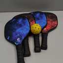 Dulce DOM Pickleball Paddles Set of 2/4 - USAPA Approved, 4 Indoor Outdoor Pickleball Balls, Fiberglass Surface Paddle Racket with Cover Bag, Ideal Training Equipment Gift for Men & Women (Starry Sky-4PK)