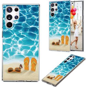 for Samsung Galaxy S25 Ultra Case for Girl Women Men, Full Protective Shockproof Slim Soft TPU Clear Phone Cover Cases with Design for Galaxy S25 Ultra,I Love Summer Vacation Blue Sea Beach