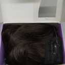 KooKaStyle Invisible Wire Hair Extensions with Transparent Headband Adjustable Size 4 Secure Clips Long Wavy Secret Wire Synthetic Hairpiece Rich Dark Brown with Warm Tones/6# 16 Inch for Women