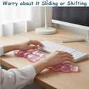 Gel Cloud Wrist Rest Set, Clear Gel Cloud Keyboard Wrist Rest with Non-Slip Base, Ergonomic Wrist Support for Typing Pain Relief, Cute Wrist Pad for Office, Gaming, Computer, Laptop - Pink
