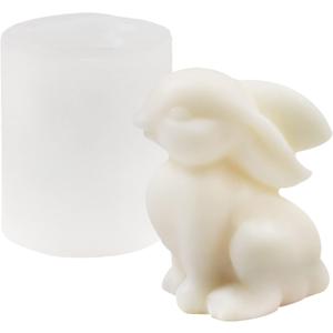 ZAKVOOR 3D Rabbit Candle Silicone Molds Easter Bunny Resin Casting Mould for DIY Candle Making Polymer Clay Craft Plaster Home Decoration
