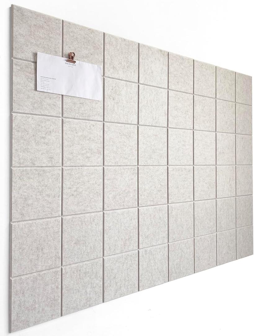 Quilting Design Wall Panels - 12 Pack 11.8x11.8 Felt Tiles for Quilt Design Board with Adhesive Tabs - Quilters Sewing Room Wall Decor - Ivory