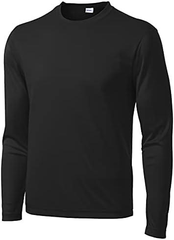 Men's Long Sleeve Moisture Wicking Athletic Shirts, Dry Fit Long Sleeve UV Protection Shirts Men for Workout, Running, Hiking, M