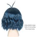 2 x Miss U Hair Short Wavy Deep Blue Wig with Hairpins Center Part Kids Child Fun Anime Cosplay Wig