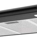 CIARRA AWB75918B Black Range Hood 30 inch Under Cabinet with Anti-Fingerprint Design, Slim Vent Hood with Push Button Control, Ducted and Ductless Convertible
