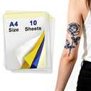 Welacer Tattoo Transfer Paper – A4 Size, 10 Sheets – Tattoo Stencil Paper for Thermal Tattoo Transfer Kit – Carbon Copy Tracing Paper for Machine & Hand Use – Tattoo Supplies