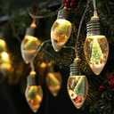 6.6FT Christmas Vintage Decor String Light - 10LED Snow Globe Bulbs String Lights with Tree & Snow & Cute Ornaments Christmas Indoor decorations for Home Patio Mantel Fireplace Xmas Tree Decoration : Home & Kitchen