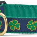 Up Country Navy Shamrock Pattern Dog Collar, Medium (12 To 18 Inches) 5/8 Inch Narrow Width