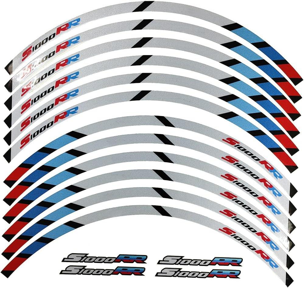 Motorcycle Front Rear Rim Wheels Edge Outer Rims Sticker Reflective Stripe Wheel Decals Compatible With BMW S1000RR