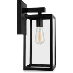 MAXvolador Outdoor Wall Lantern, Extra Large Exterior Waterproof Wall Sconce Light Fixture, Black Anti-Rust Mount Lighting, E26 Base Porch Lamp