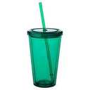 16 OZ. BPA Free Double Wall Acrylic Tumblers With Straws