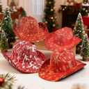 Christmas Cowgirl Santa Hat Glitter Cowboy Hat Party Hat with Star Snowflake for Men and Women for Christmas Party
