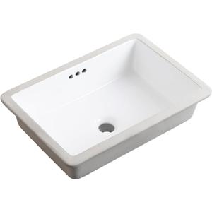 20 Inch Undermount Bathroom Sink Rectangle Undermount Sink White Ceramic Under Counter Bathroom Sinks with Overflow (19.8"x13.7")