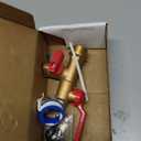 Outdoor Double Taps Water Faucet, Garden Hose Splitter 2 Way, 3/4 inch Wall Mounted Brass Water Tap, Frost-Proof Outside Spigot Replacement with 2 Outlets for Balcony, Lawns, Hose Connector (Red)