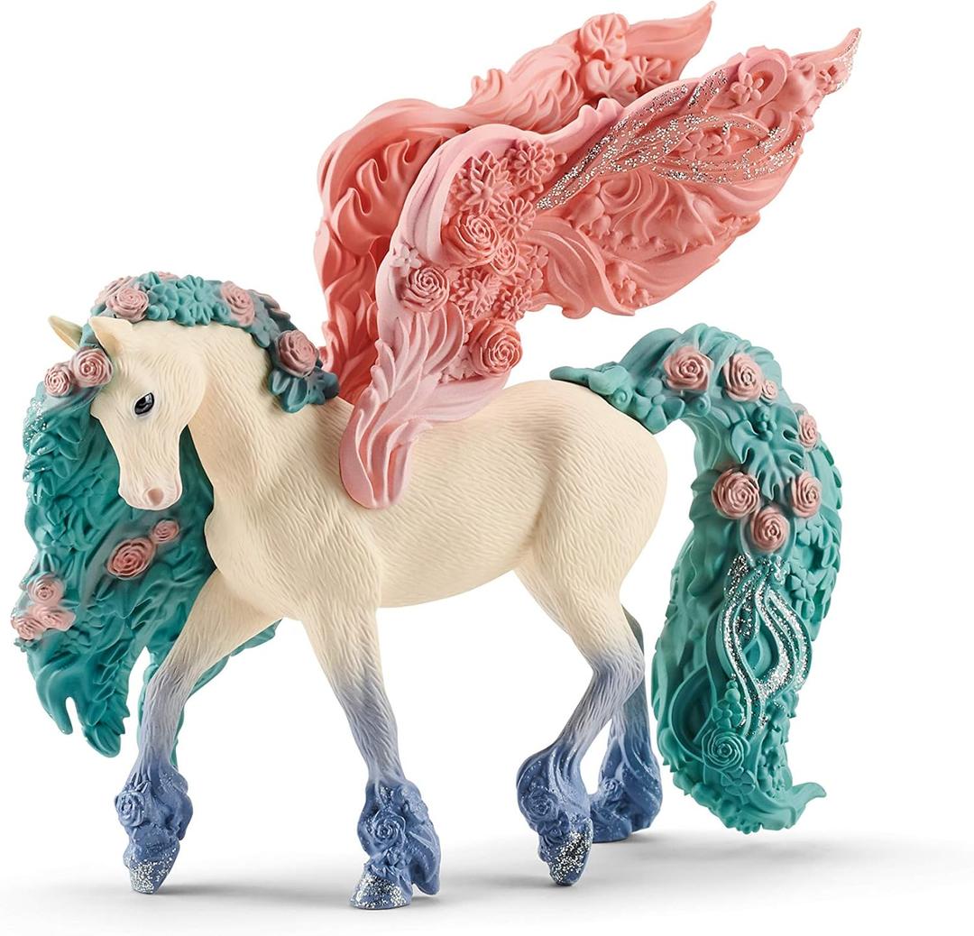 Schleich Bayala Majestic Sparkle Flower Pegasus - Unicorn Toy for Girls and Boys - Fantasy Horse Figurine for Kids Ages 5+