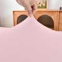 Fitted Tablecloth for Square Folding Table:Tight Stretchy Spandex Fabric Table Cloth with Elastic Edge Card Table Cover Not Vinyl Pink 42x42 Inch