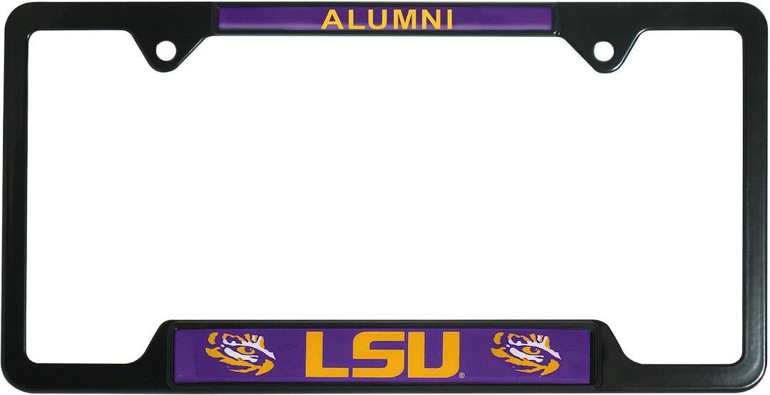 Black Metal License Plate Frame - Second Generation - Alumni Version (LSU)