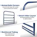 Blue 6 Bar Utility Tube Gate 4 ft (W) x 50 in (H), Heavy-Duty Steel Farm Gate with Chain Latch, Animal-Safe Utility Livestock Gate for Horse, Cattle