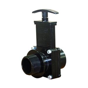 Valterra 7108 ABS Gate Valve, Black, 1-1/2" FPT x MPT