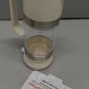 Aelga Honey Dispenser, Honey Dispenser No Drip 9 oz Glass Honey Jar with Handle & Base, Easy Pour Syrup Dispenser, No-Mess for Coffee, Tea, Waffles & Desserts, White